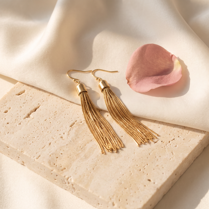 Nappa Tassel Earrings - Rose & Giovanni