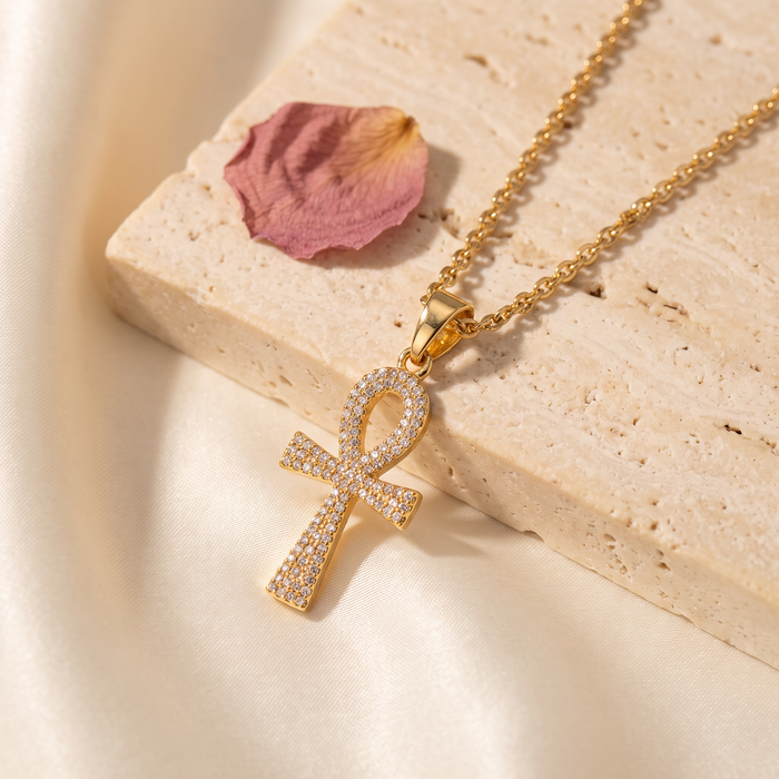 Giovanni Iced Ankh Pendant - Rose & Giovanni