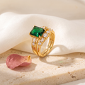 Verona Emerald Ring Set - Rose & Giovanni