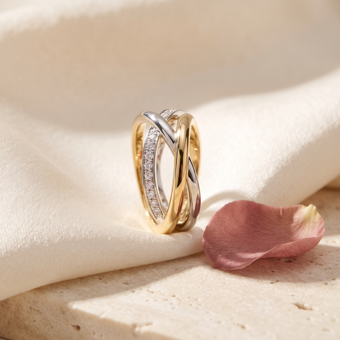 Duo Two-Tone Ring - Rose & Giovanni