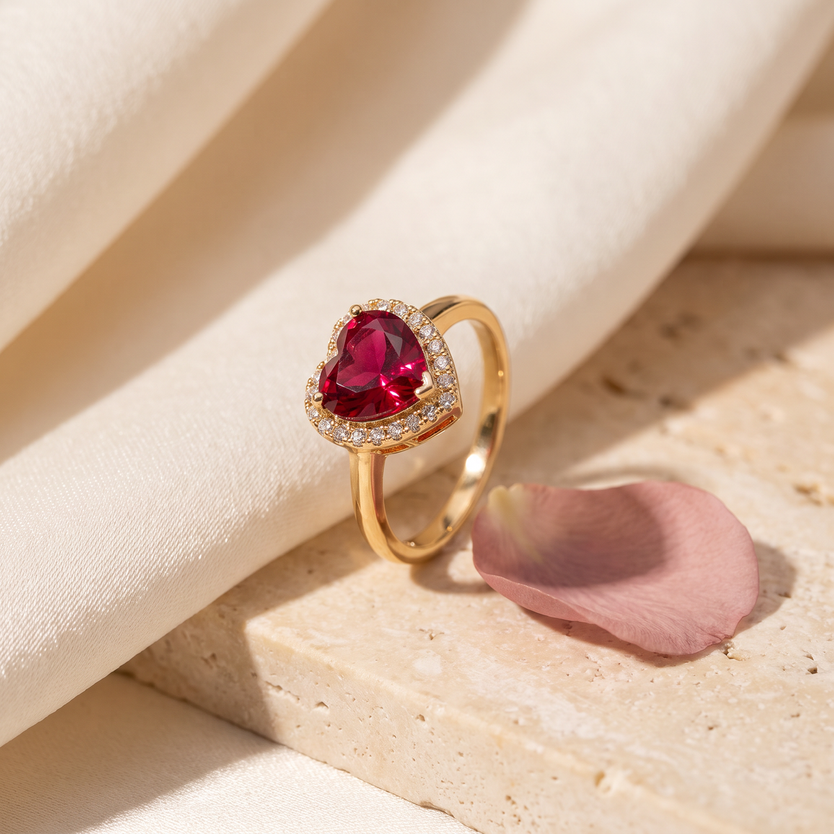 Amore Heart Ring - Rose & Giovanni