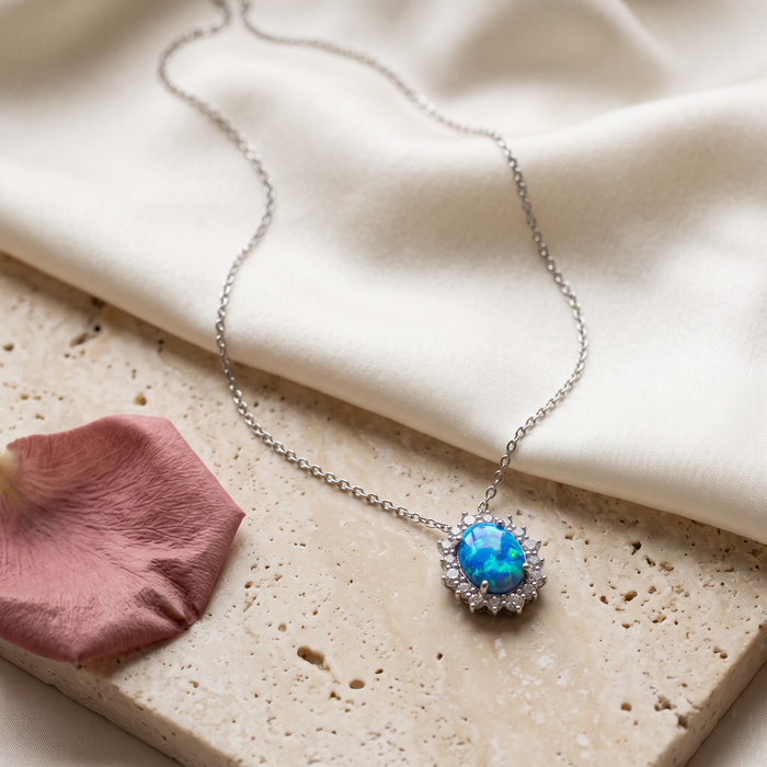 Oceano Opal Drop Necklace - Rose & Giovanni