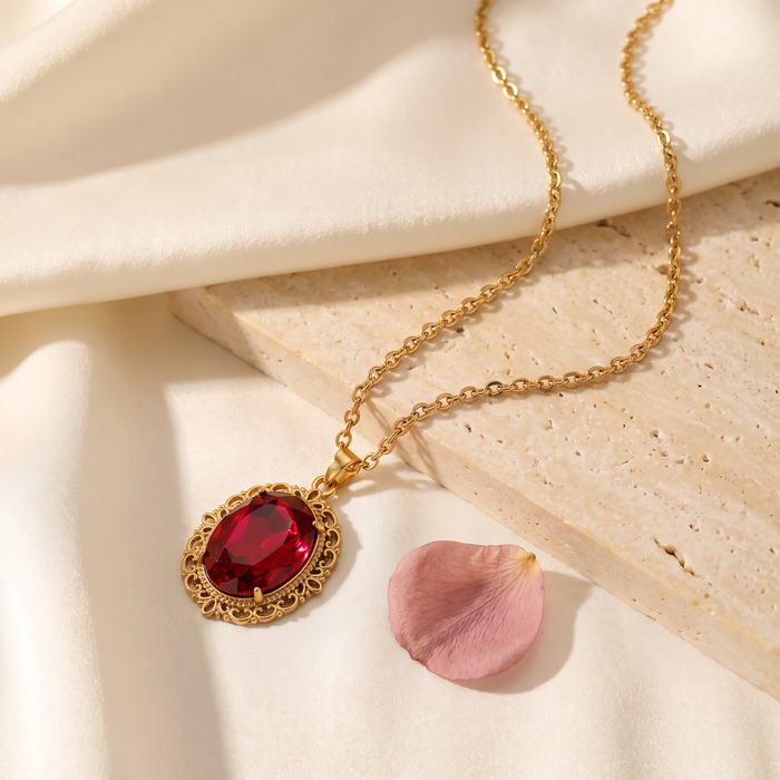 Isabella Vintage Gem Necklace - Rose & Giovanni
