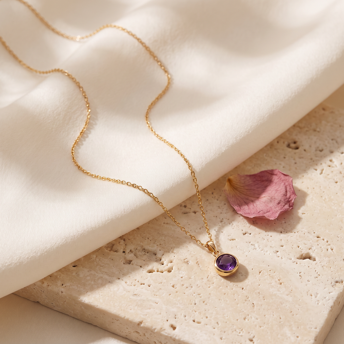 Mese Birthstone Necklace - Rose & Giovanni
