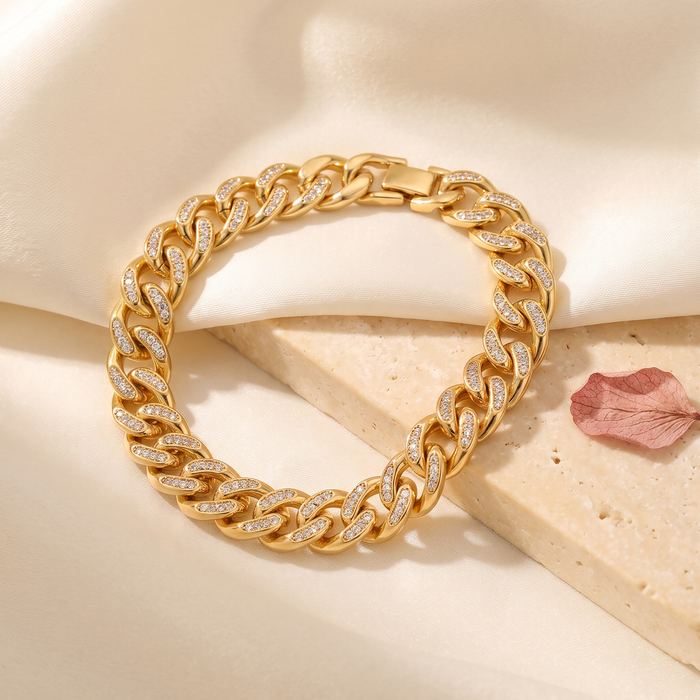 Milano Pave Link Bracelet - Rose & Giovanni