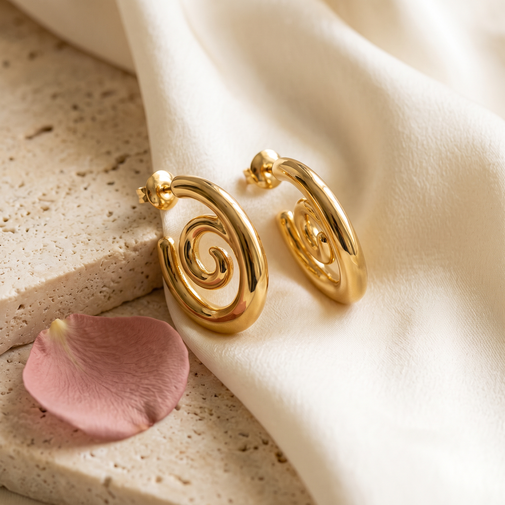 Raggio Spiral Earrings - Rose & Giovanni