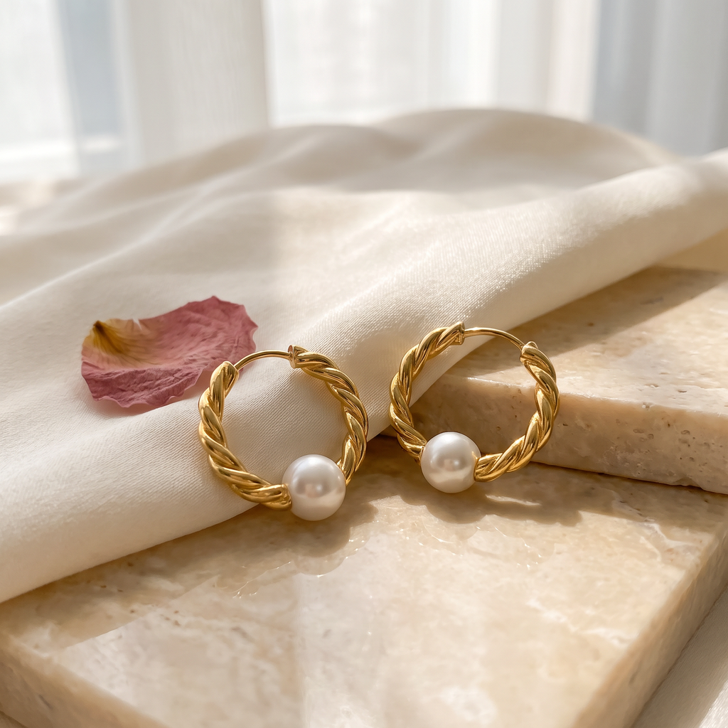 Torta Twisted Pearl Hoops - Rose & Giovanni
