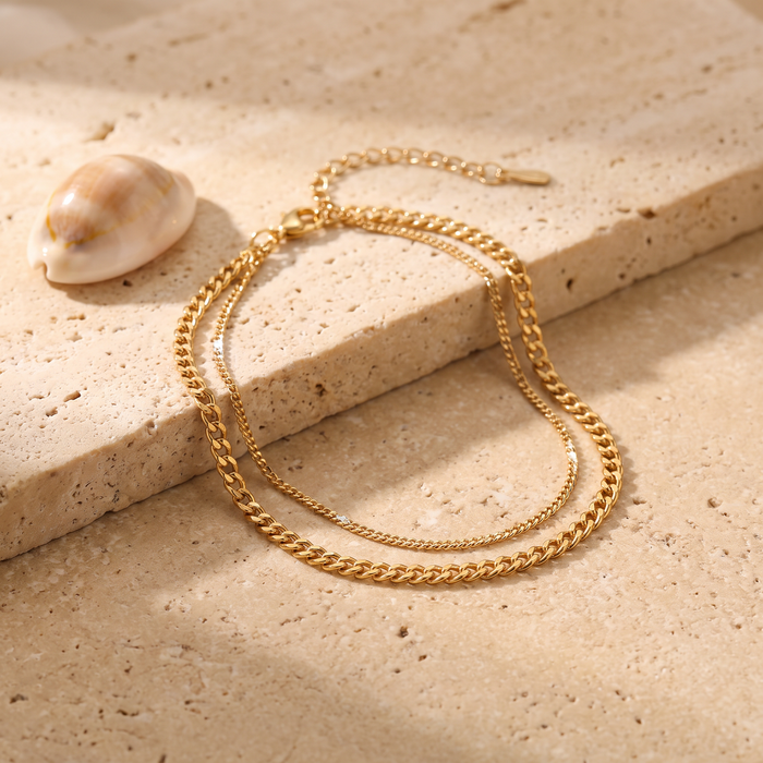Spiaggia Layered Anklet - Rose & Giovanni