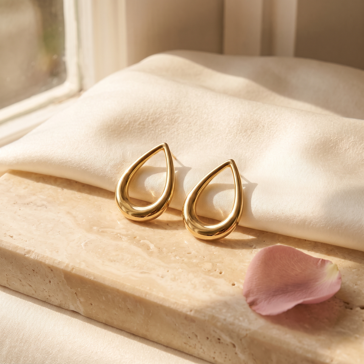 Luce Open Drop Earrings - Rose & Giovanni