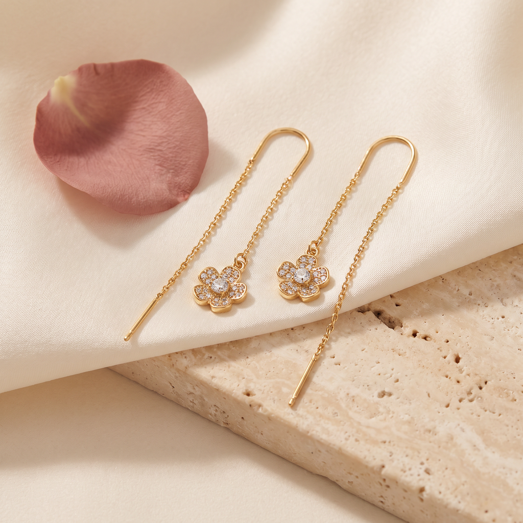 Fiore Threader Earrings - Rose & Giovanni