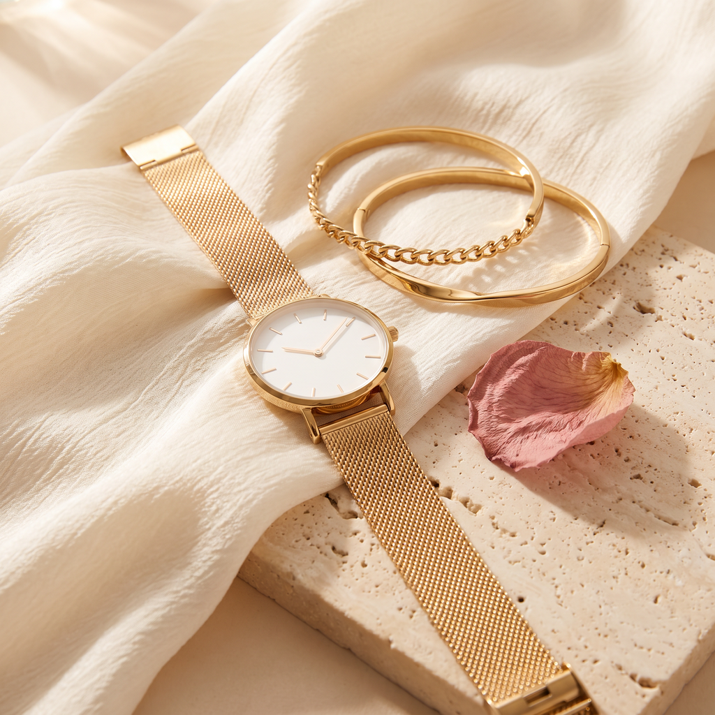 Ora Watch & Bracelet Set - Rose & Giovanni
