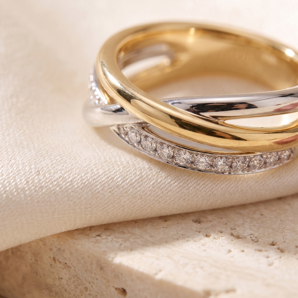 Duo Two-Tone Ring - detail - Rose & Giovanni
