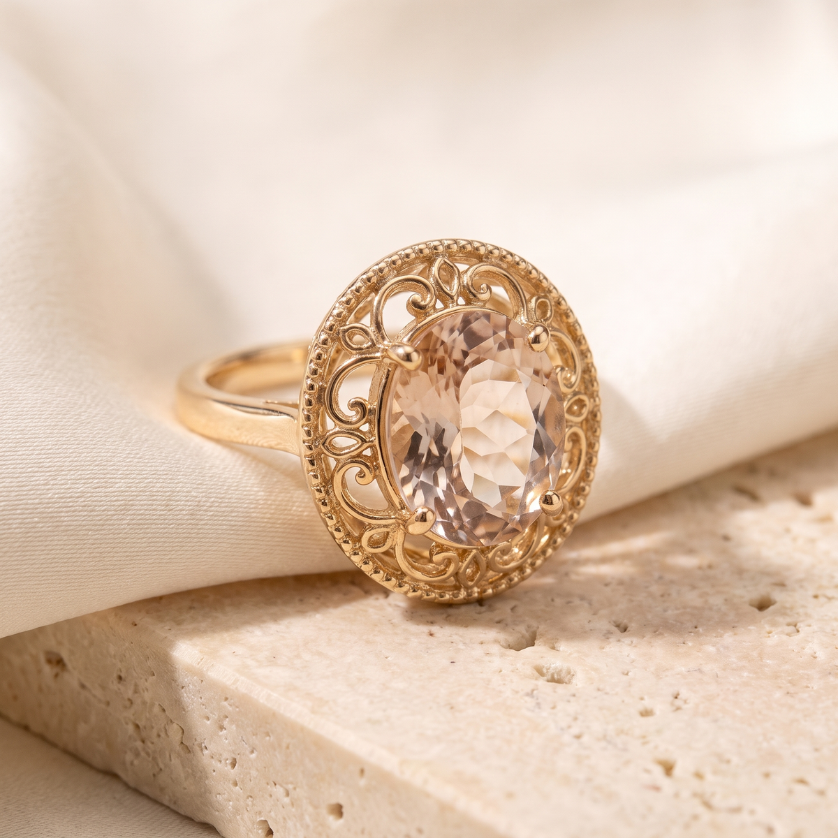 Contessa Oval Filigree Ring - detail - Rose & Giovanni