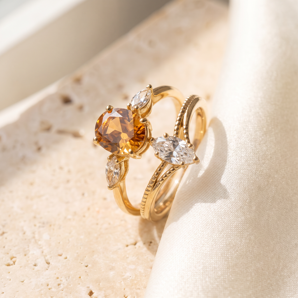 Marchesa Ring Set - detail - Rose & Giovanni