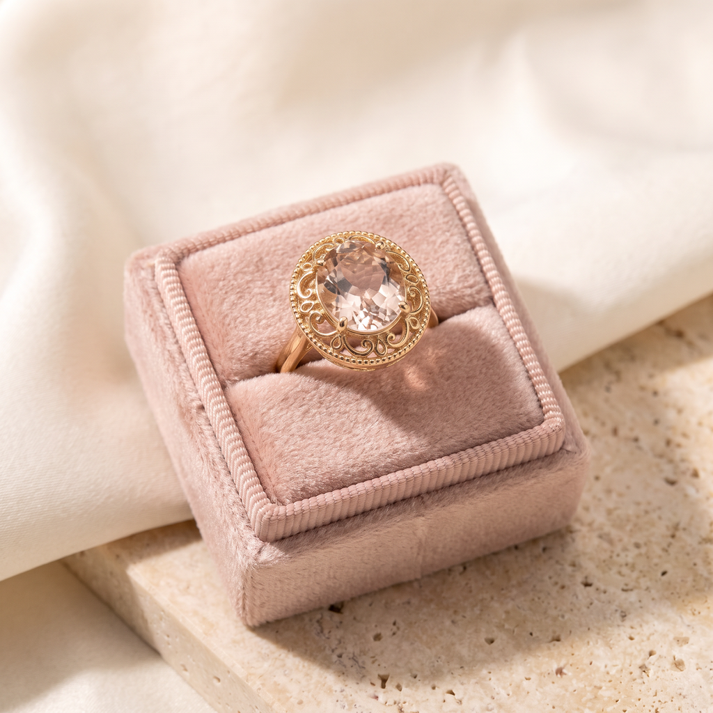 Contessa Oval Filigree Ring - gift box - Rose & Giovanni