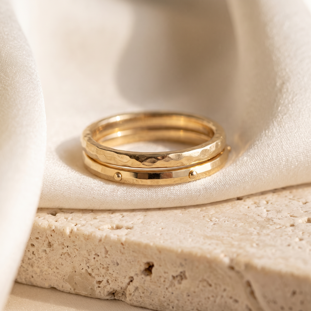 Gemelli Stacking Rings - detail - Rose & Giovanni