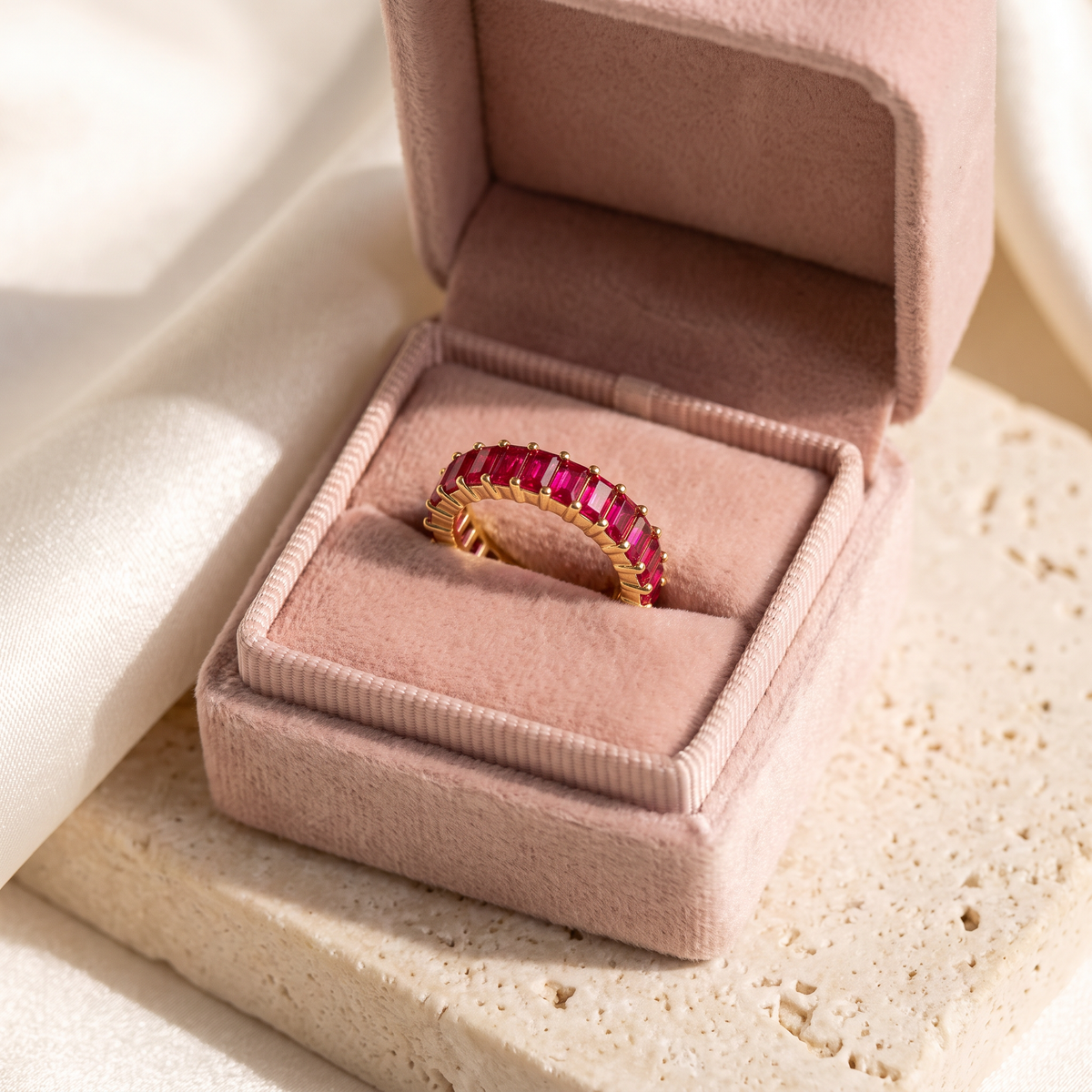 Mese Birthstone Band - gift box - Rose & Giovanni
