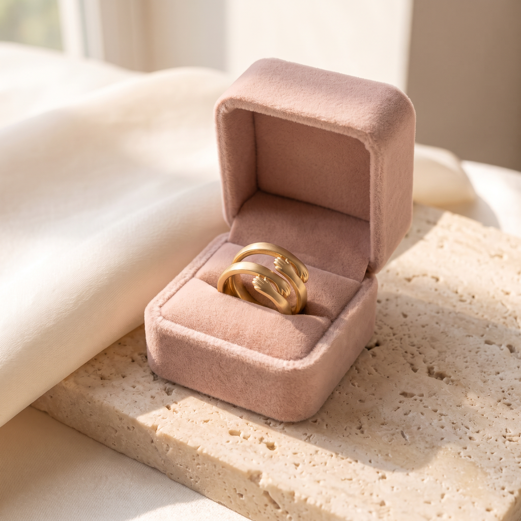 Abbraccio Hug Ring - gift box - Rose & Giovanni