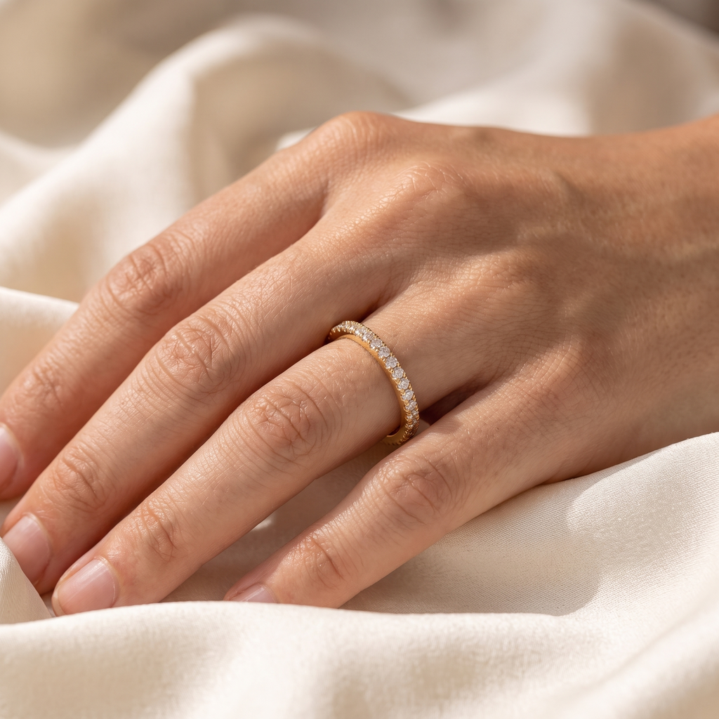 Eterna Pave Band - worn - Rose & Giovanni