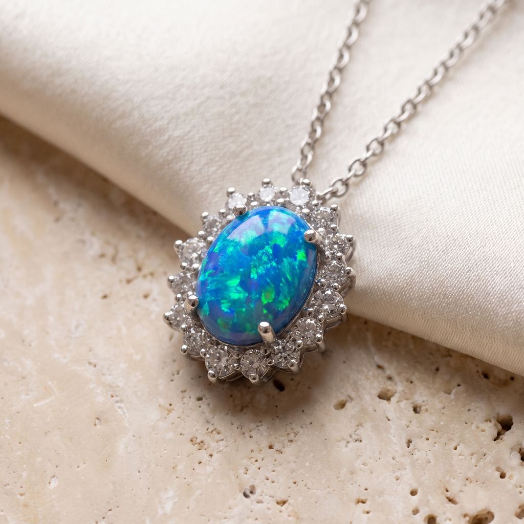 Oceano Opal Drop Necklace - detail - Rose & Giovanni