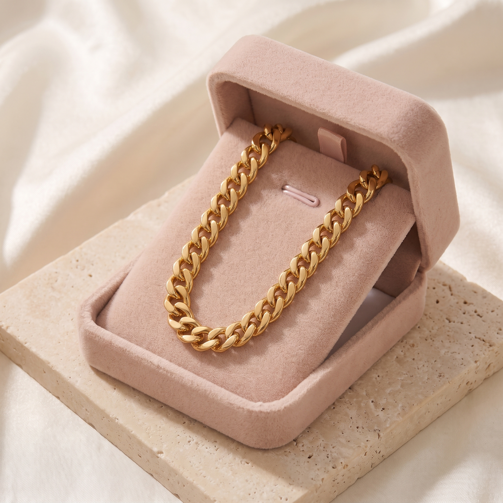 Torino Flat Curb Chain - gift box - Rose & Giovanni