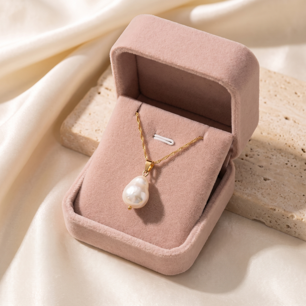 Barocca Pearl Pendant - gift box - Rose & Giovanni