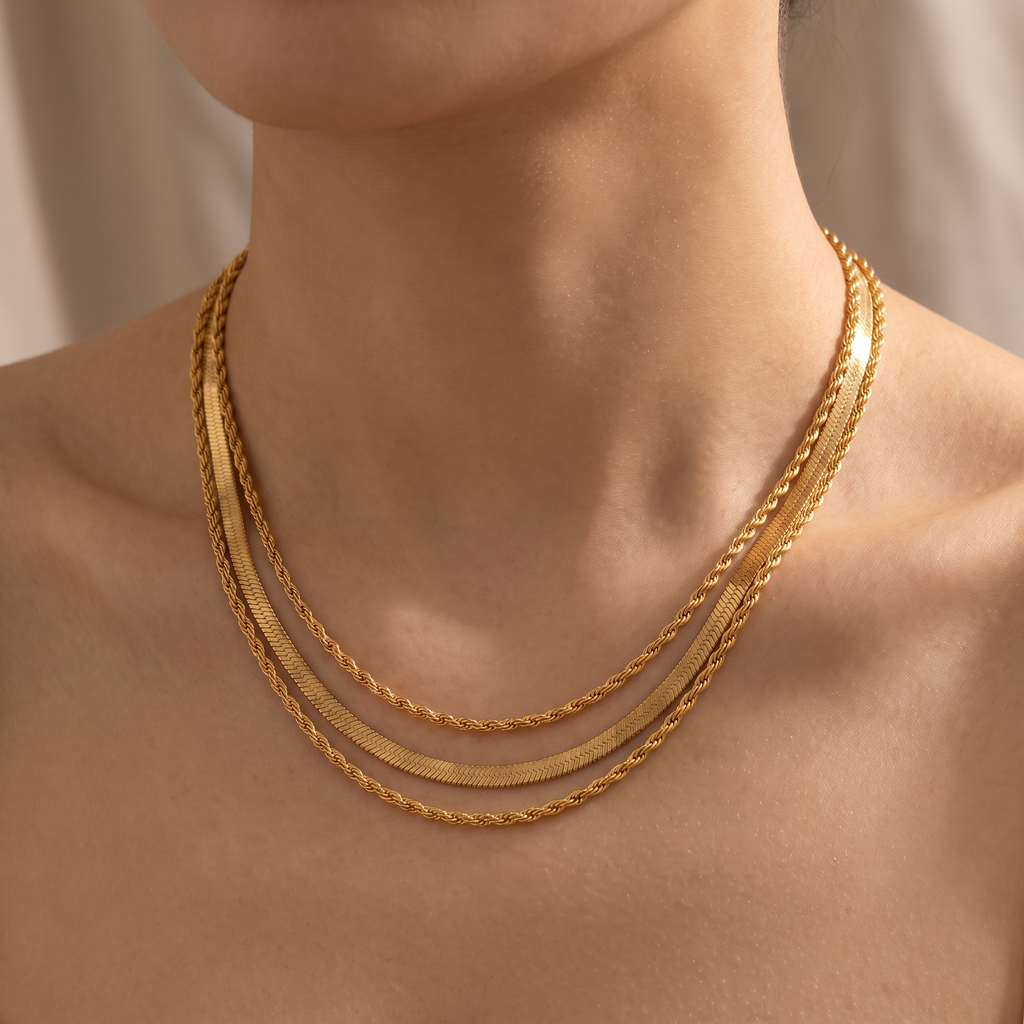 Strati Layered Necklace - worn - Rose & Giovanni