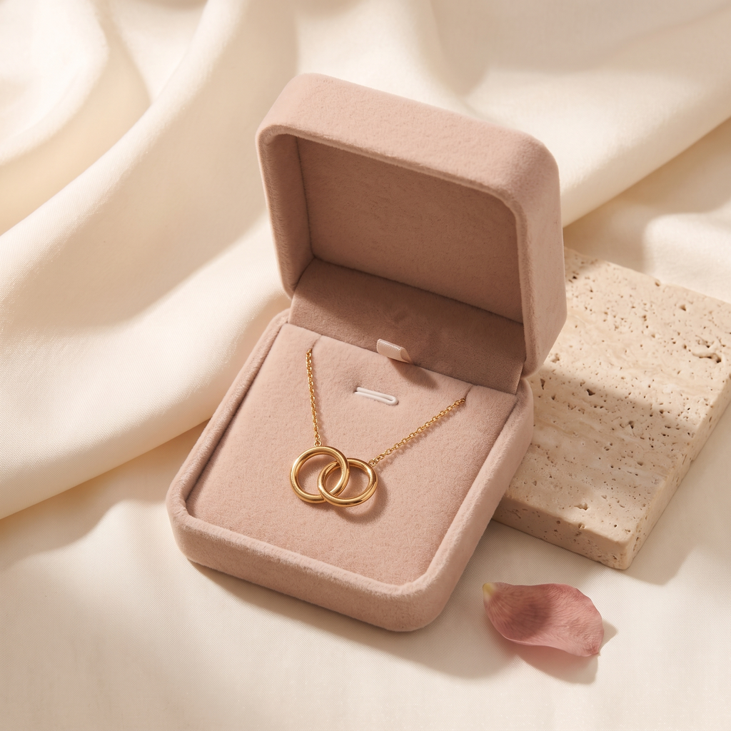 Legame Interlocking Circles Necklace - gift box - Rose & Giovanni