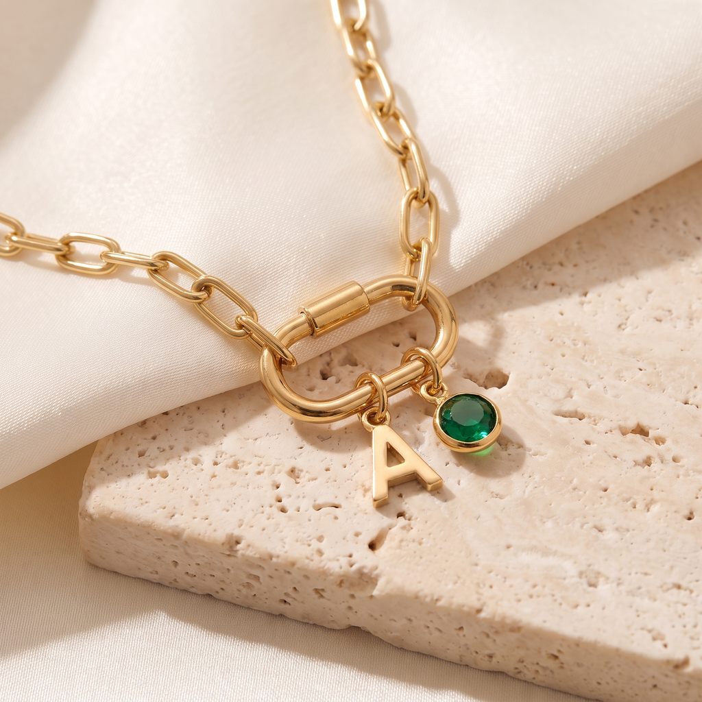 Chiave Carabiner Charm Necklace - detail - Rose & Giovanni