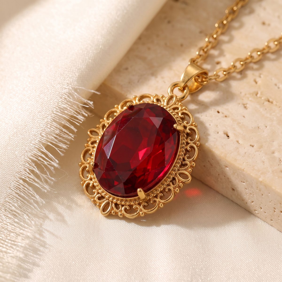 Isabella Vintage Gem Necklace - detail - Rose & Giovanni