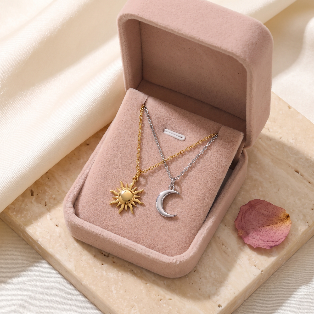 Sole e Luna Matching Necklaces - gift box - Rose & Giovanni