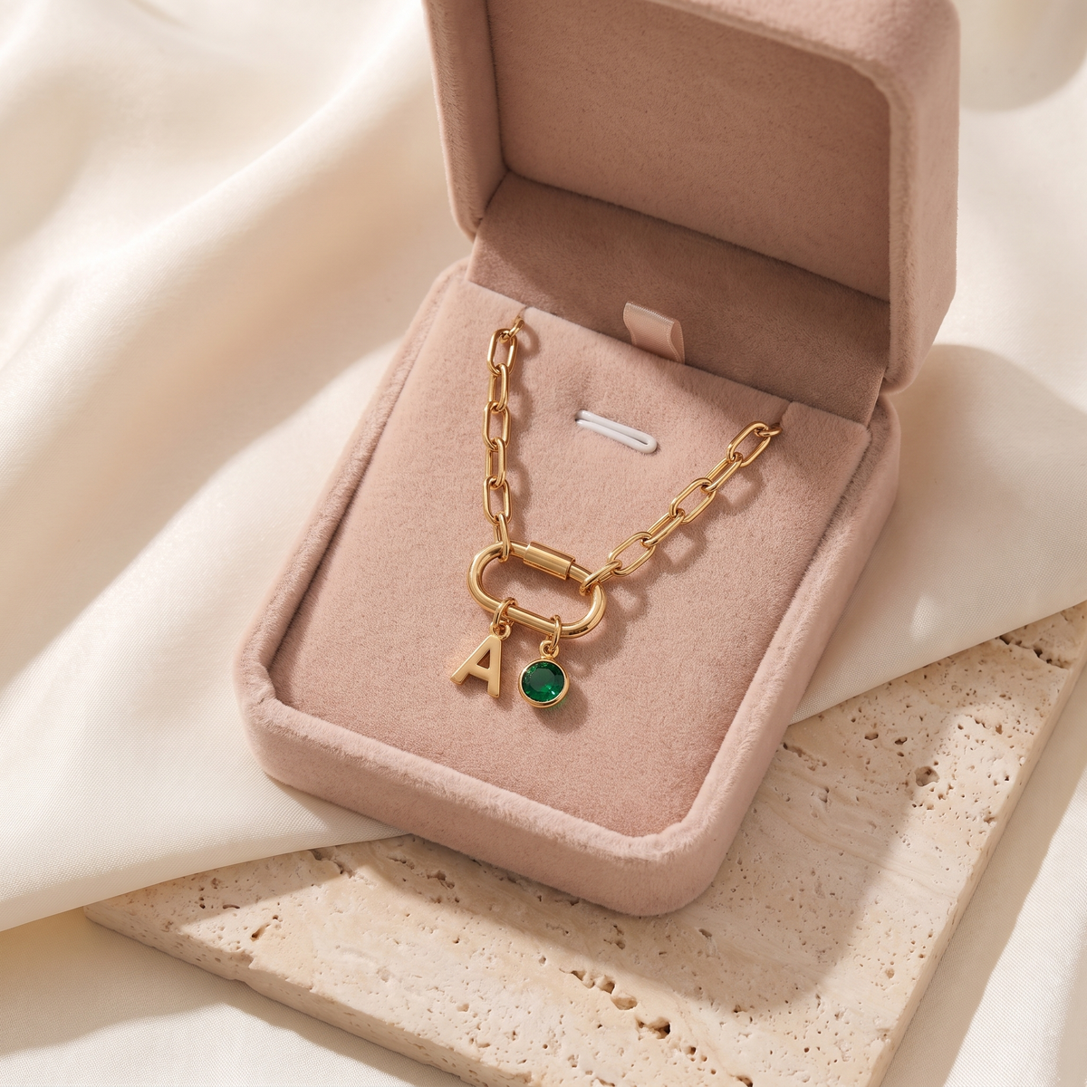 Chiave Carabiner Charm Necklace - gift box - Rose & Giovanni