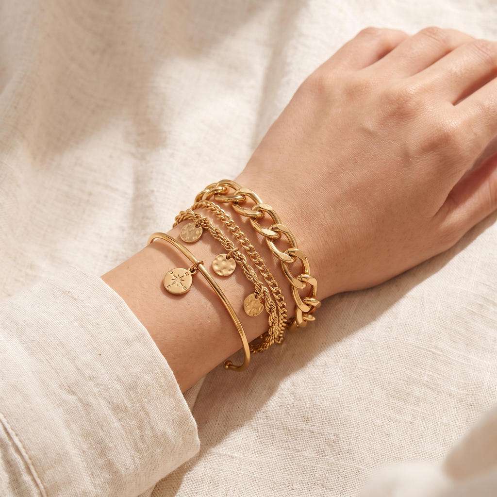 Vernazza Bracelet Set - worn - Rose & Giovanni