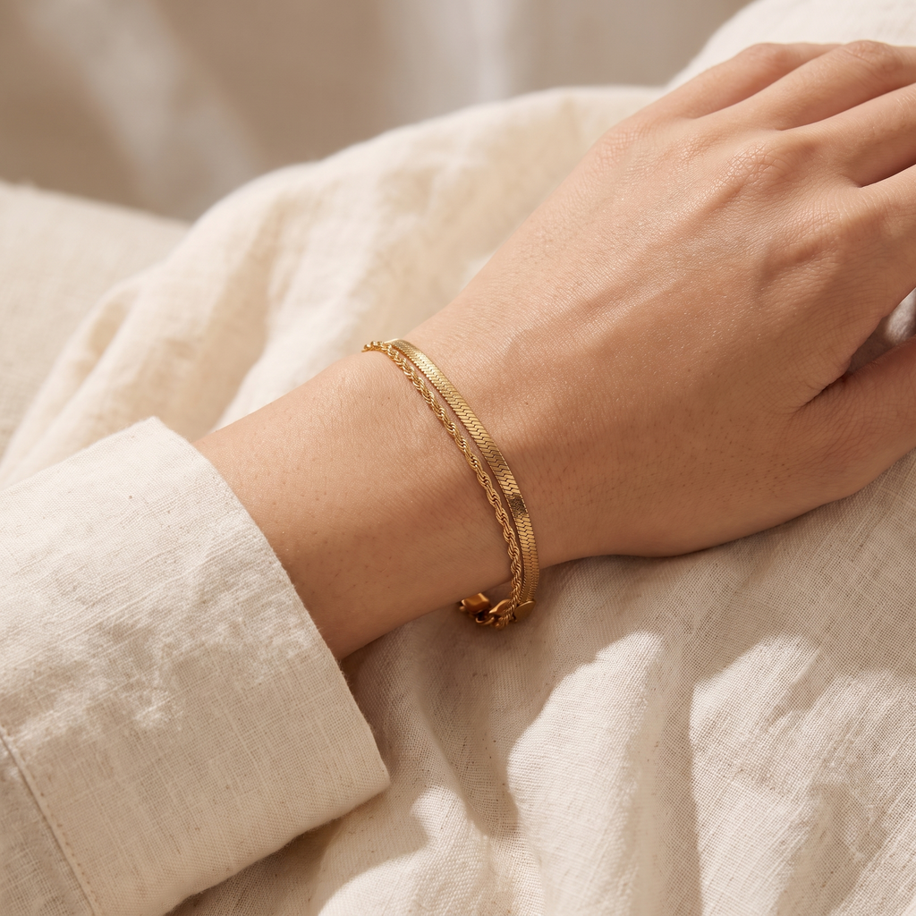 Strati Layered Bracelet - worn - Rose & Giovanni