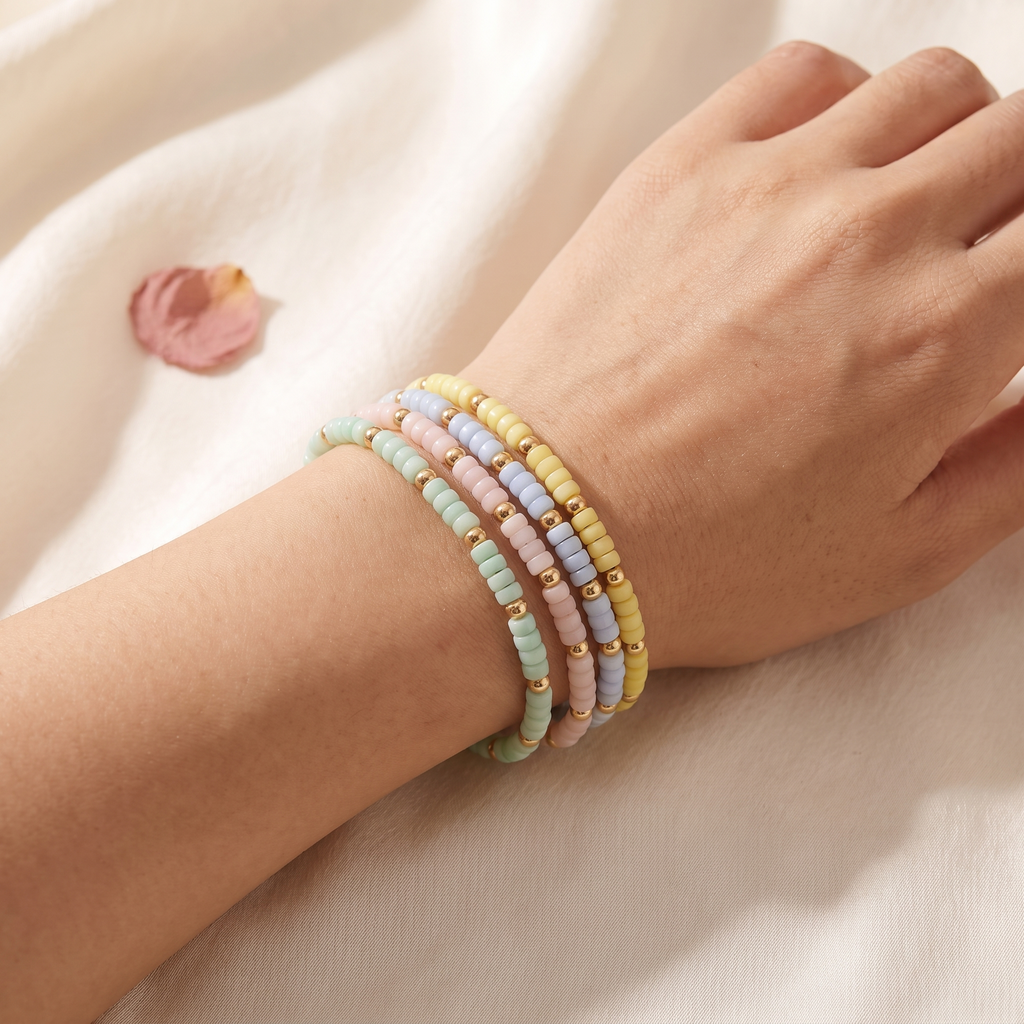 Estate Beaded Bracelet Set - worn - Rose & Giovanni