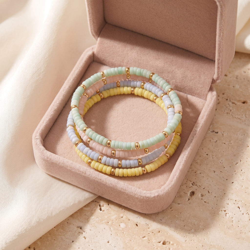 Estate Beaded Bracelet Set - gift box - Rose & Giovanni