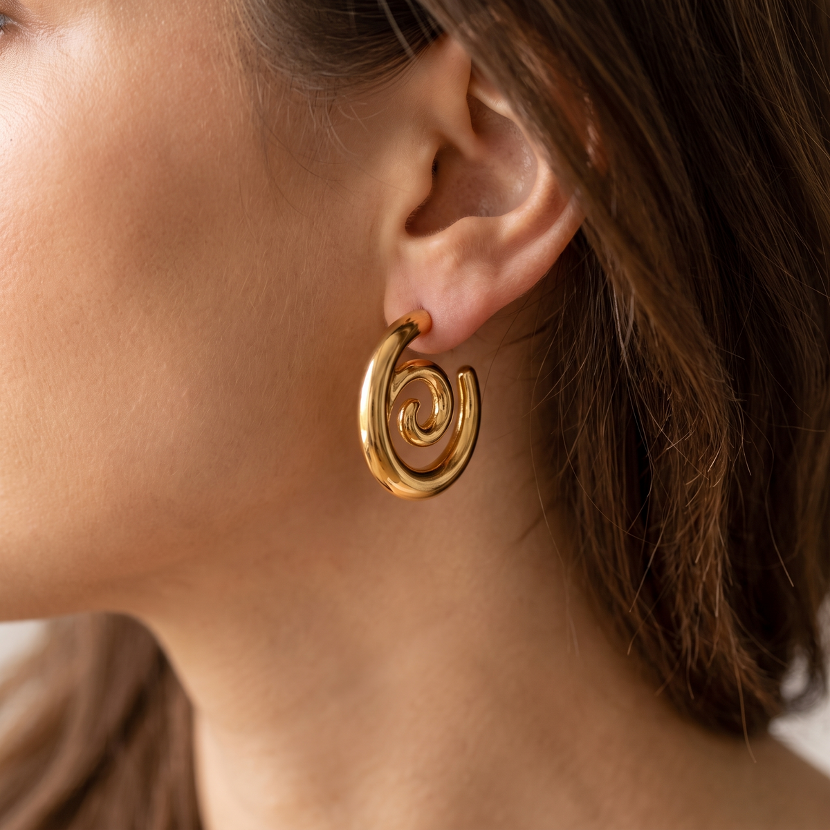Raggio Spiral Earrings - worn - Rose & Giovanni