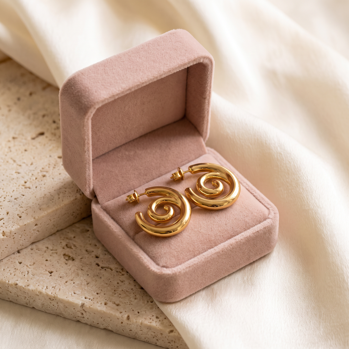 Raggio Spiral Earrings - gift box - Rose & Giovanni