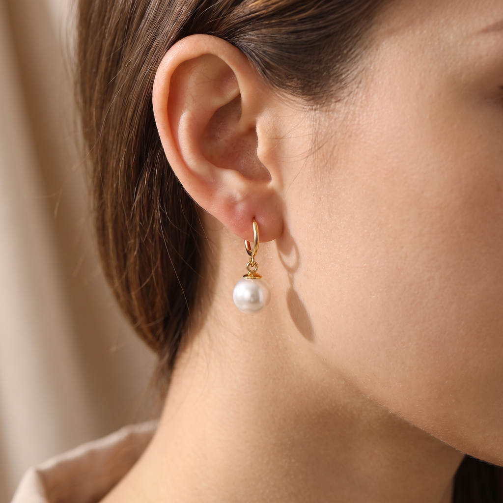 Perla Drop Earrings - worn - Rose & Giovanni