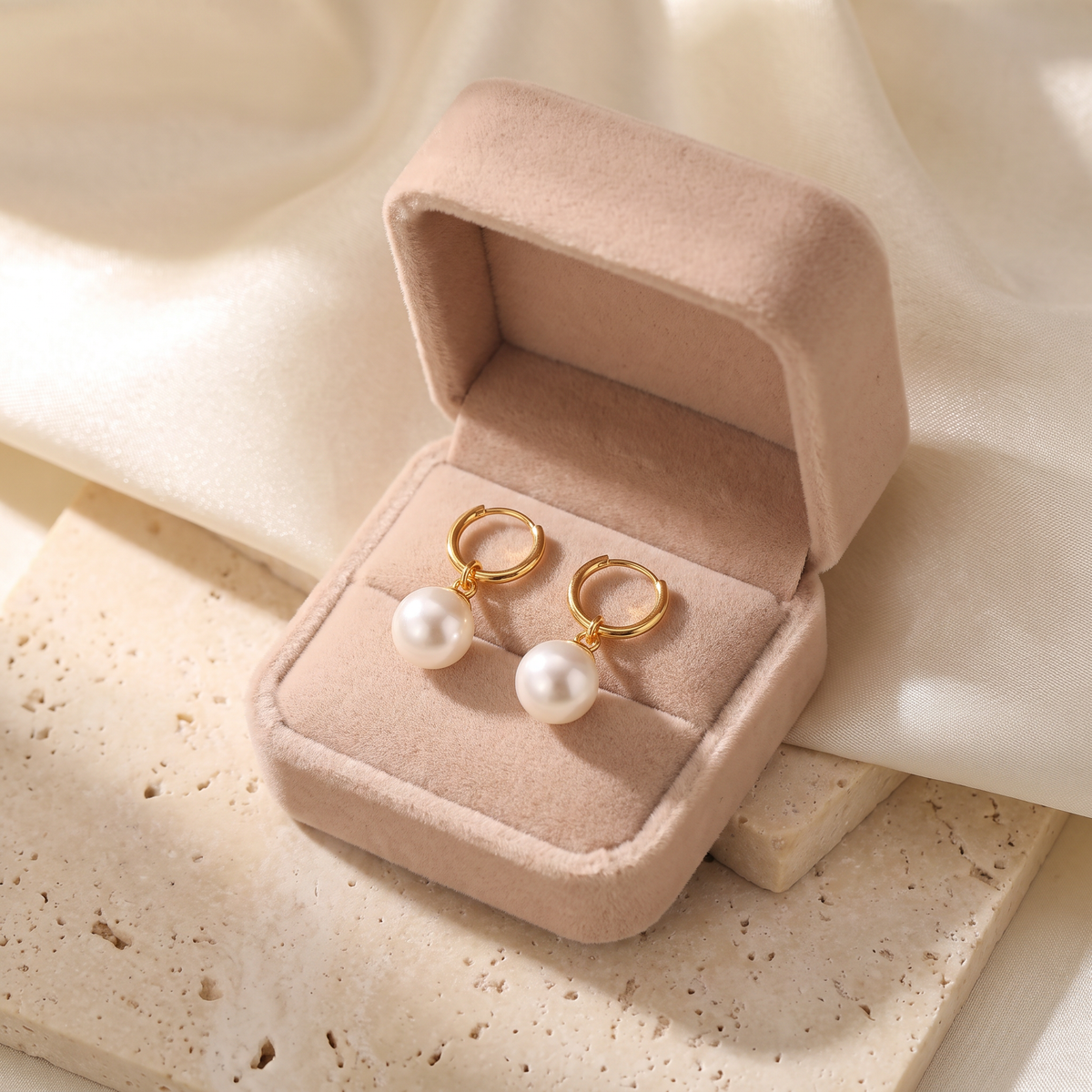 Perla Drop Earrings - gift box - Rose & Giovanni
