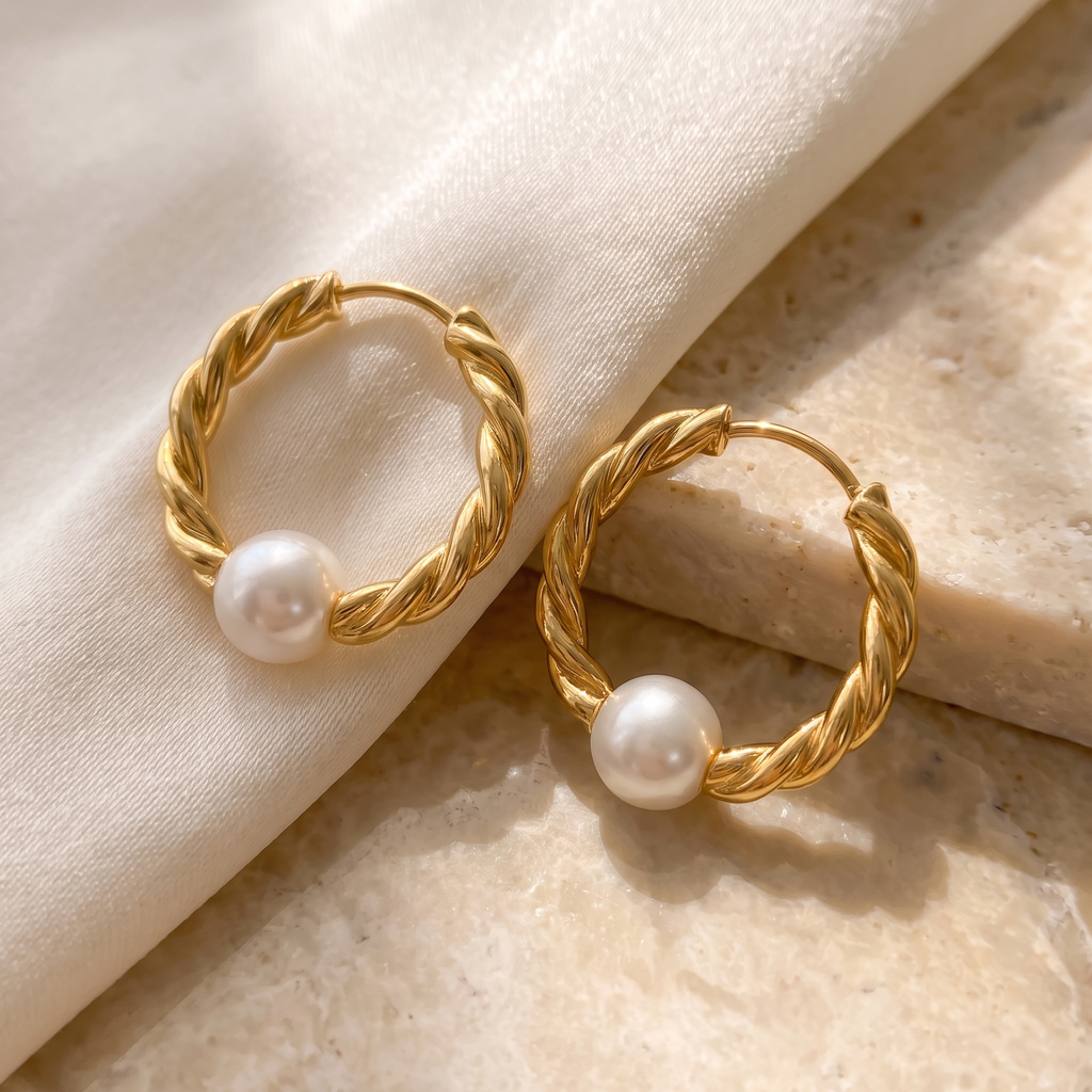 Torta Twisted Pearl Hoops - detail - Rose & Giovanni