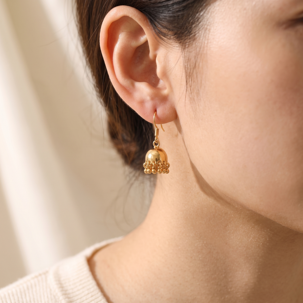 Campana Mini Bell Earrings - worn - Rose & Giovanni