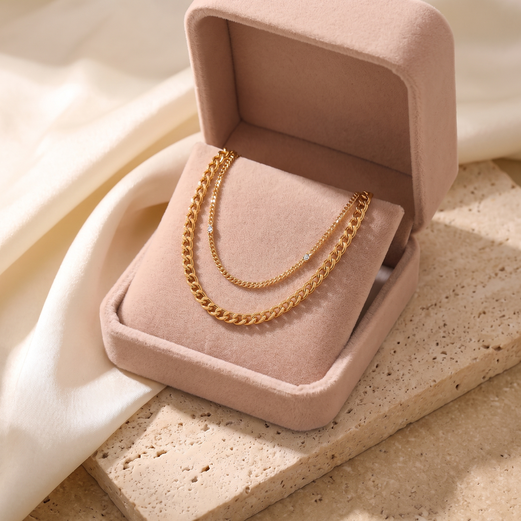 Spiaggia Layered Anklet - gift box - Rose & Giovanni