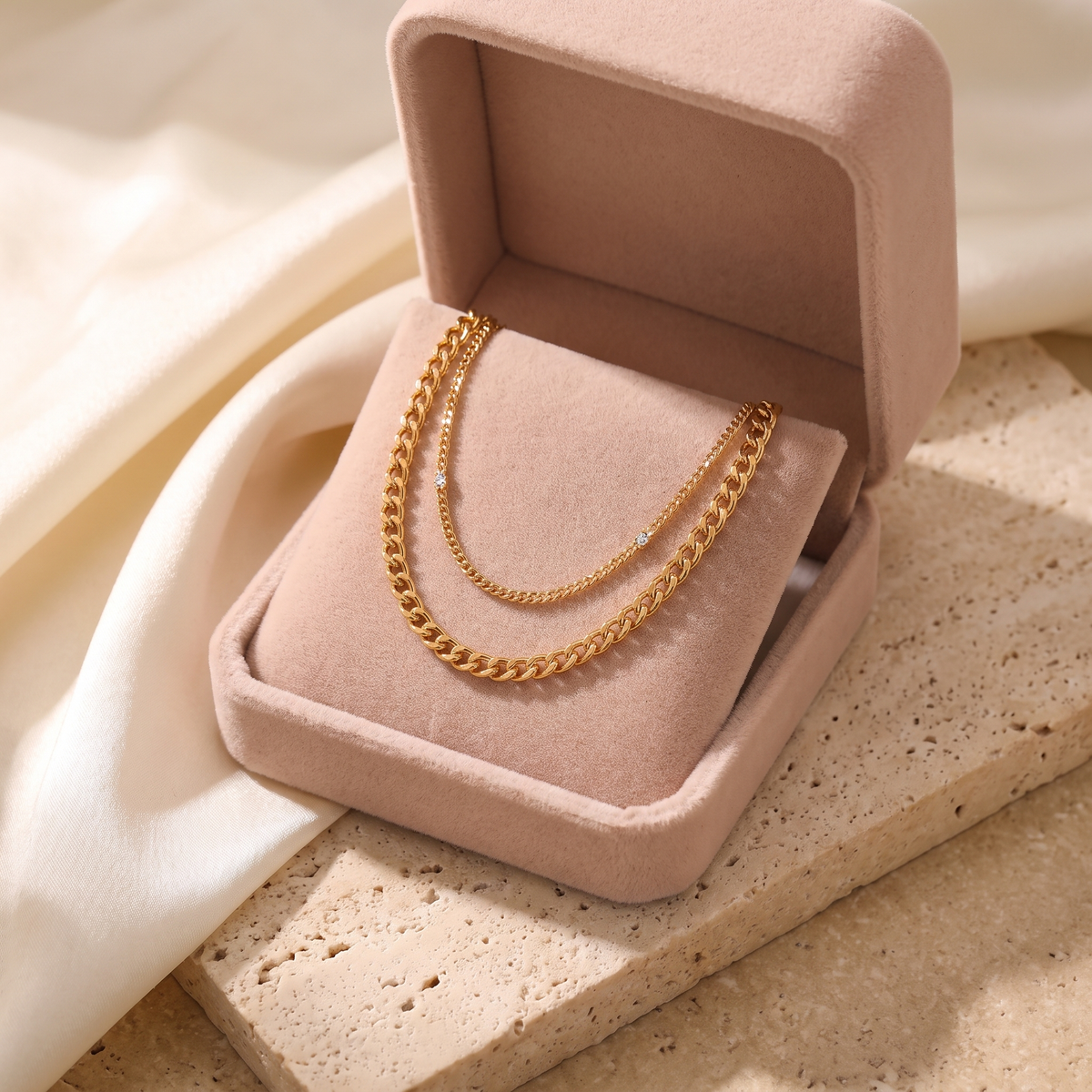 Spiaggia Layered Anklet - gift box - Rose & Giovanni