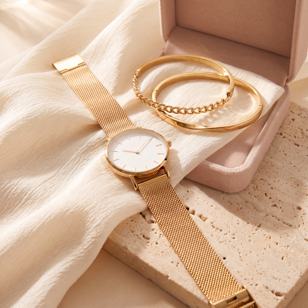 Ora Watch & Bracelet Set - gift box - Rose & Giovanni