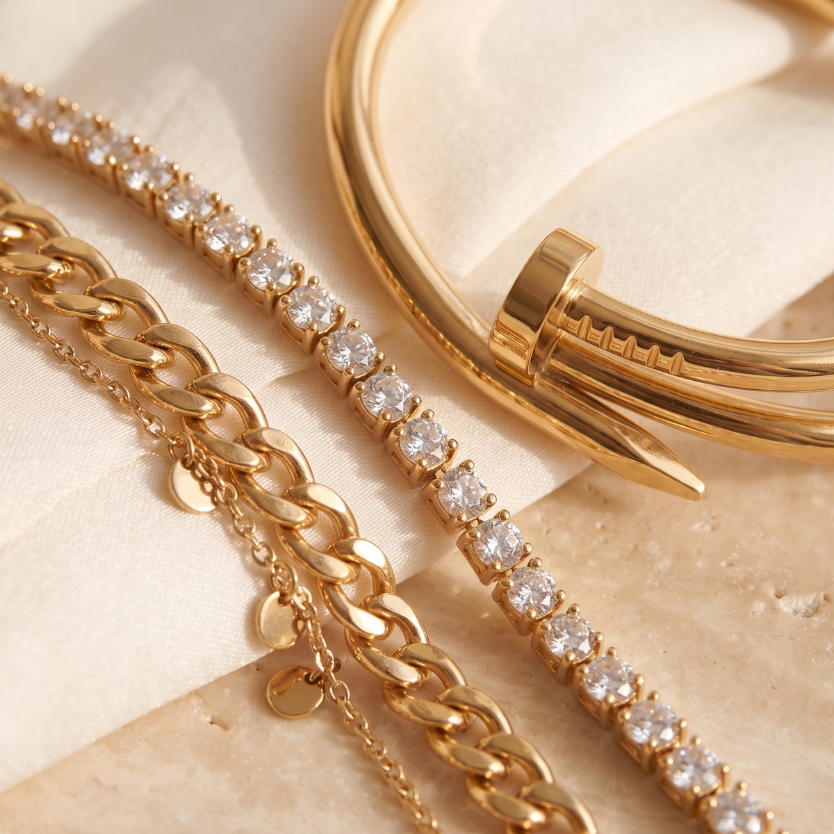 Lusso Bracelet Stack - detail - Rose & Giovanni