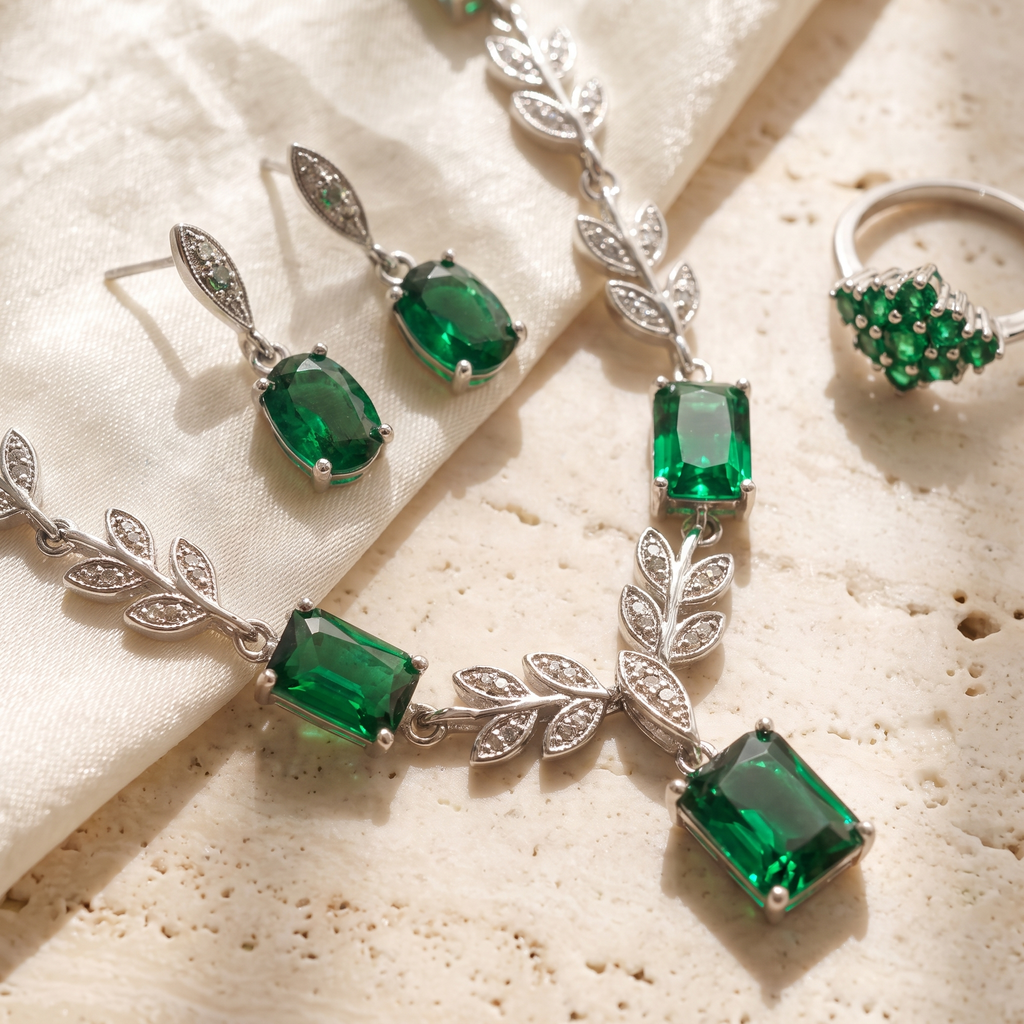 Verde Garden Jewellery Set - detail - Rose & Giovanni