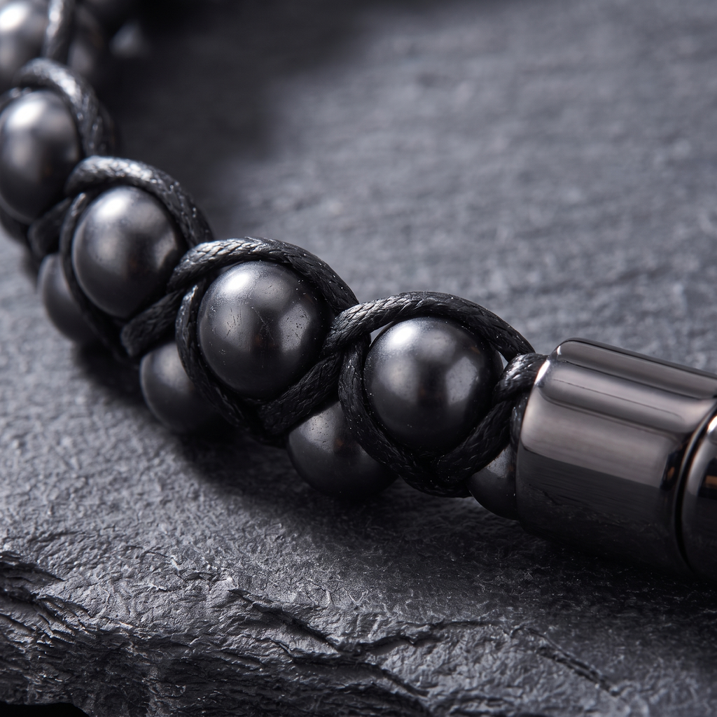 Giovanni Black Bead Bracelet - detail - Rose & Giovanni
