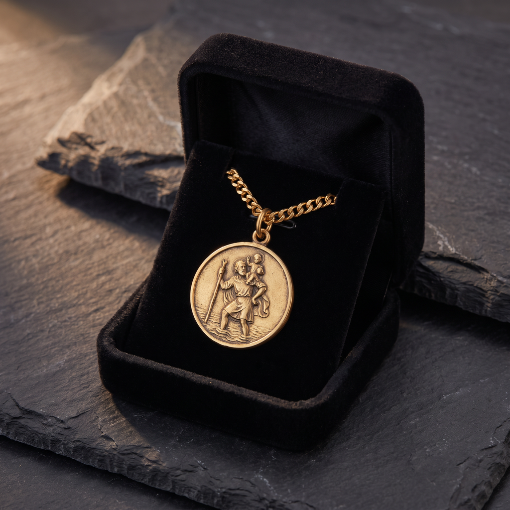 Giovanni St. Christopher Pendant - gift box - Rose & Giovanni