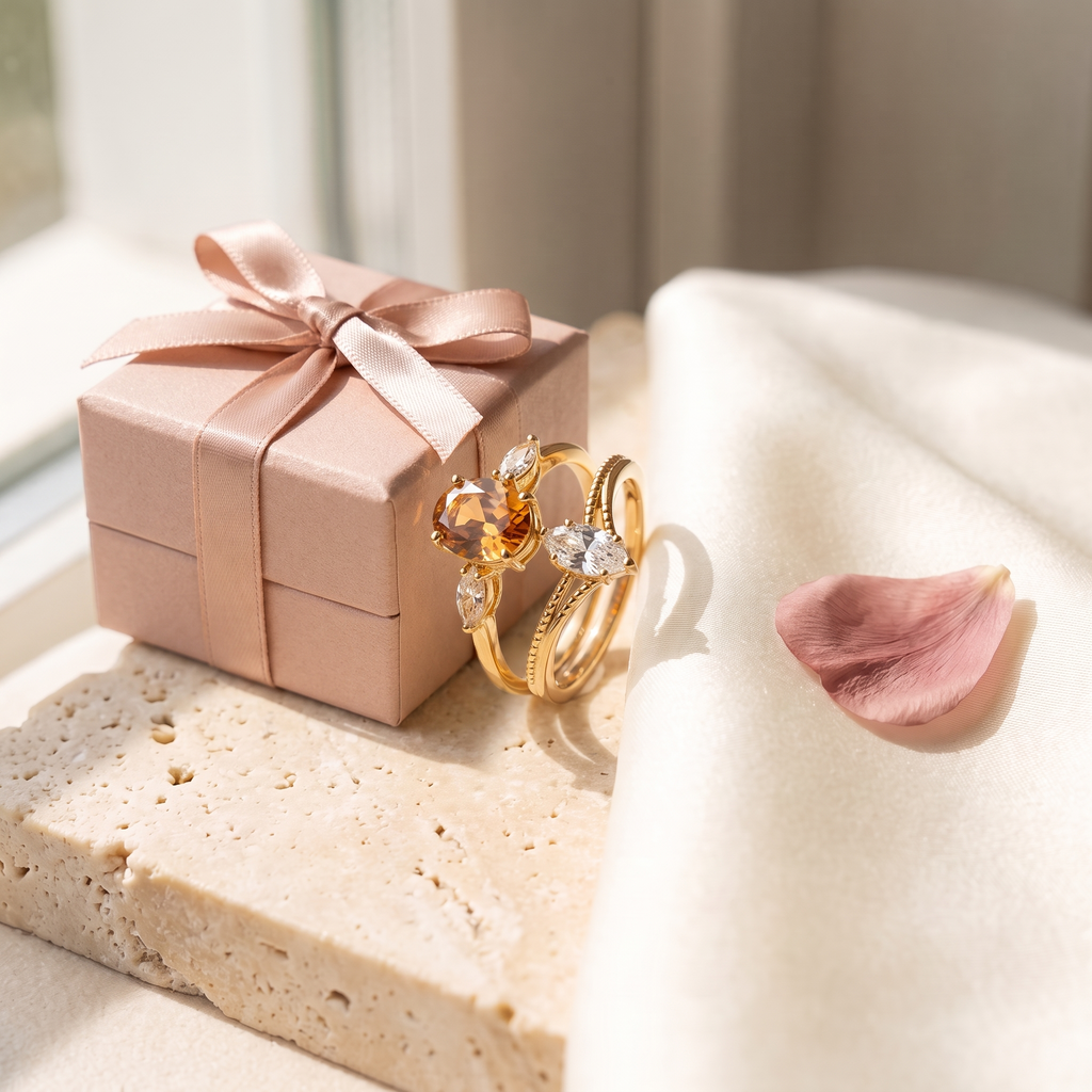 Marchesa Ring Set - gift box - Rose & Giovanni